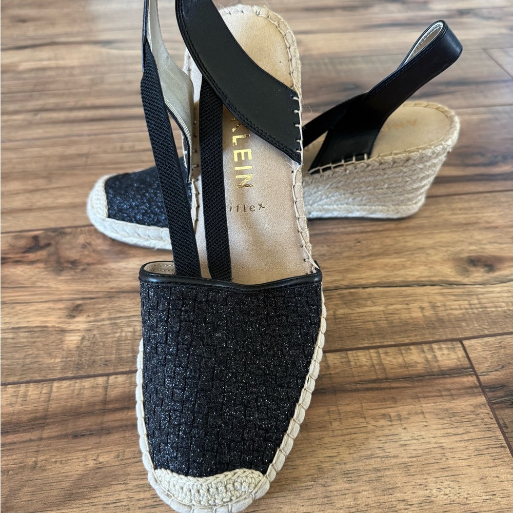 Anne Klein Black Wedge Espadrilles
